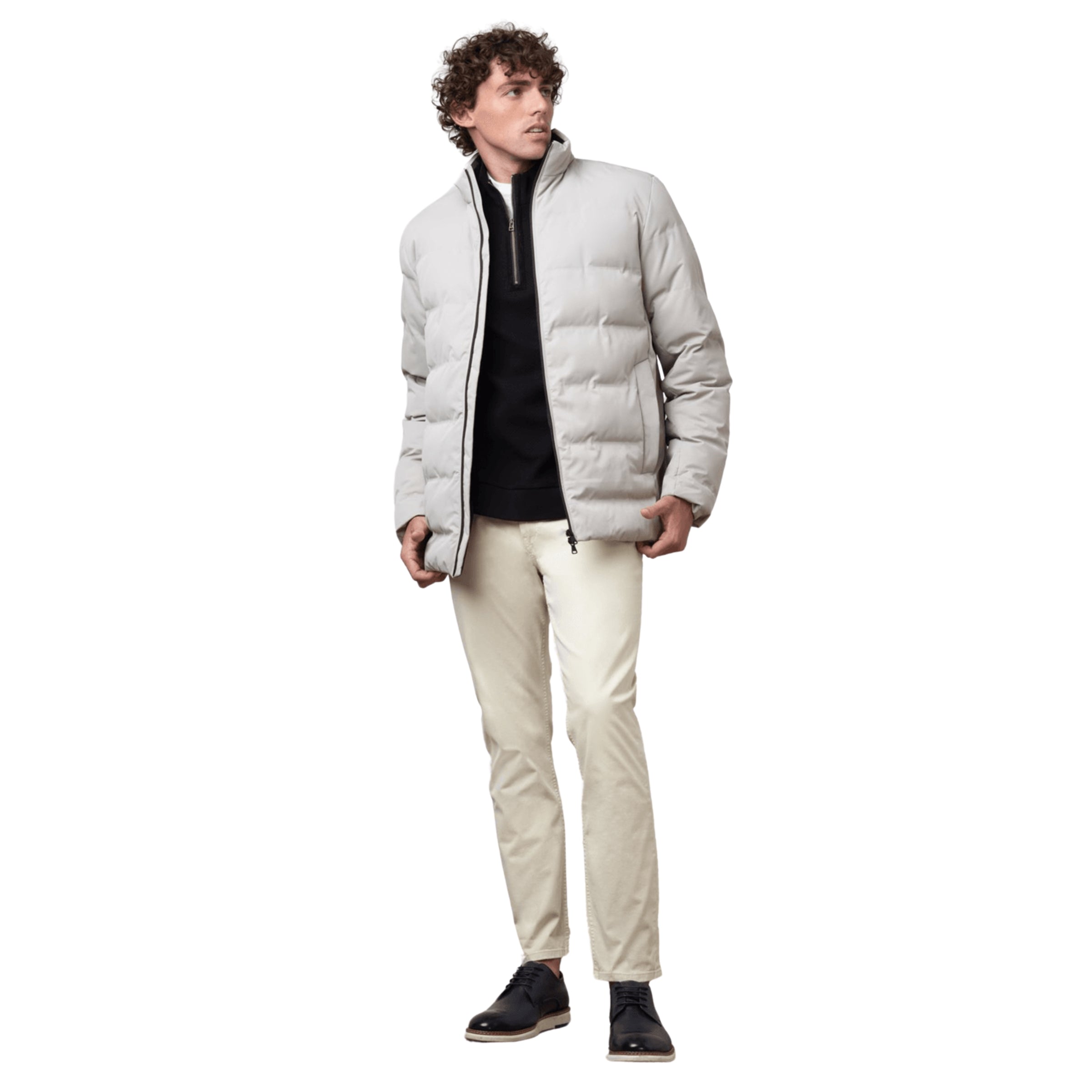 Polo Jacket Quilted Puffer Grey